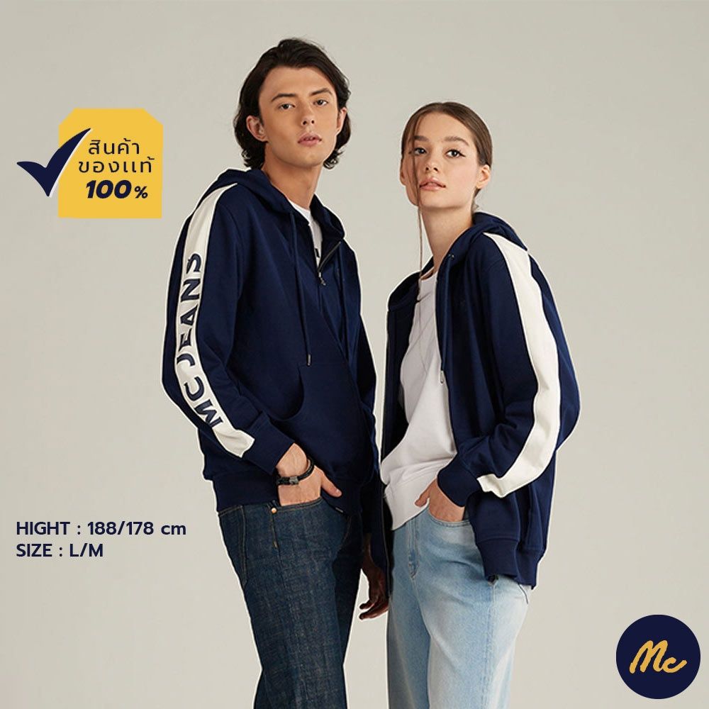 Mc JEANS เสื้อกันหนาว Hoddie สีกรมท่า M...